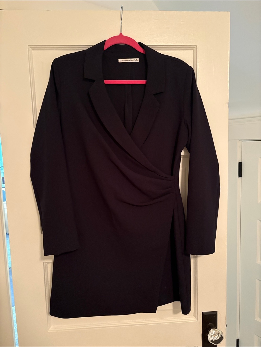 Abercrombie & Fitch Wrap-Front Cutout Blazer Dress Black